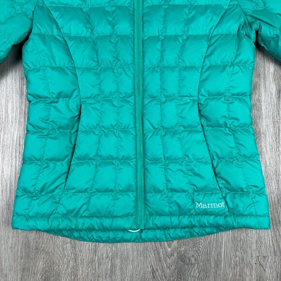 Marmot Quilted Duck Down 600 Fill Green Puffer Jacket Size XS - Picture 4 of 8